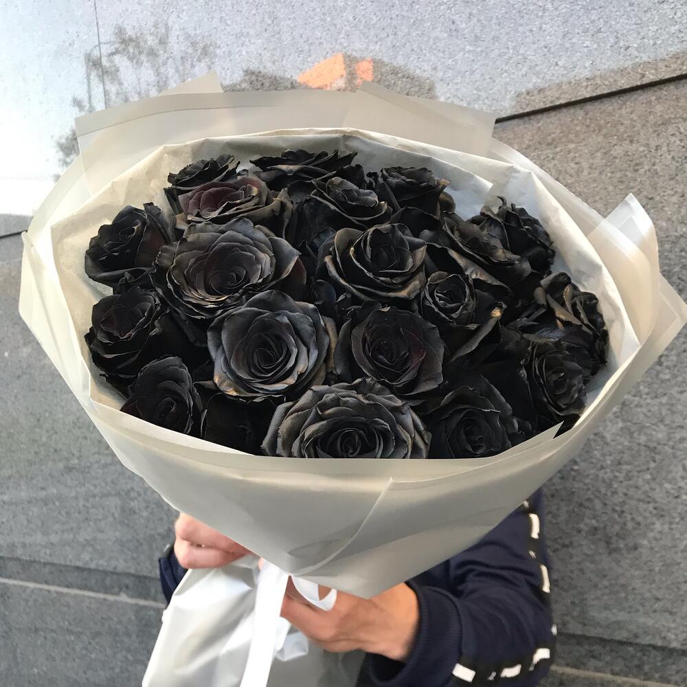 Букет из 19 чёрных роз Premium
