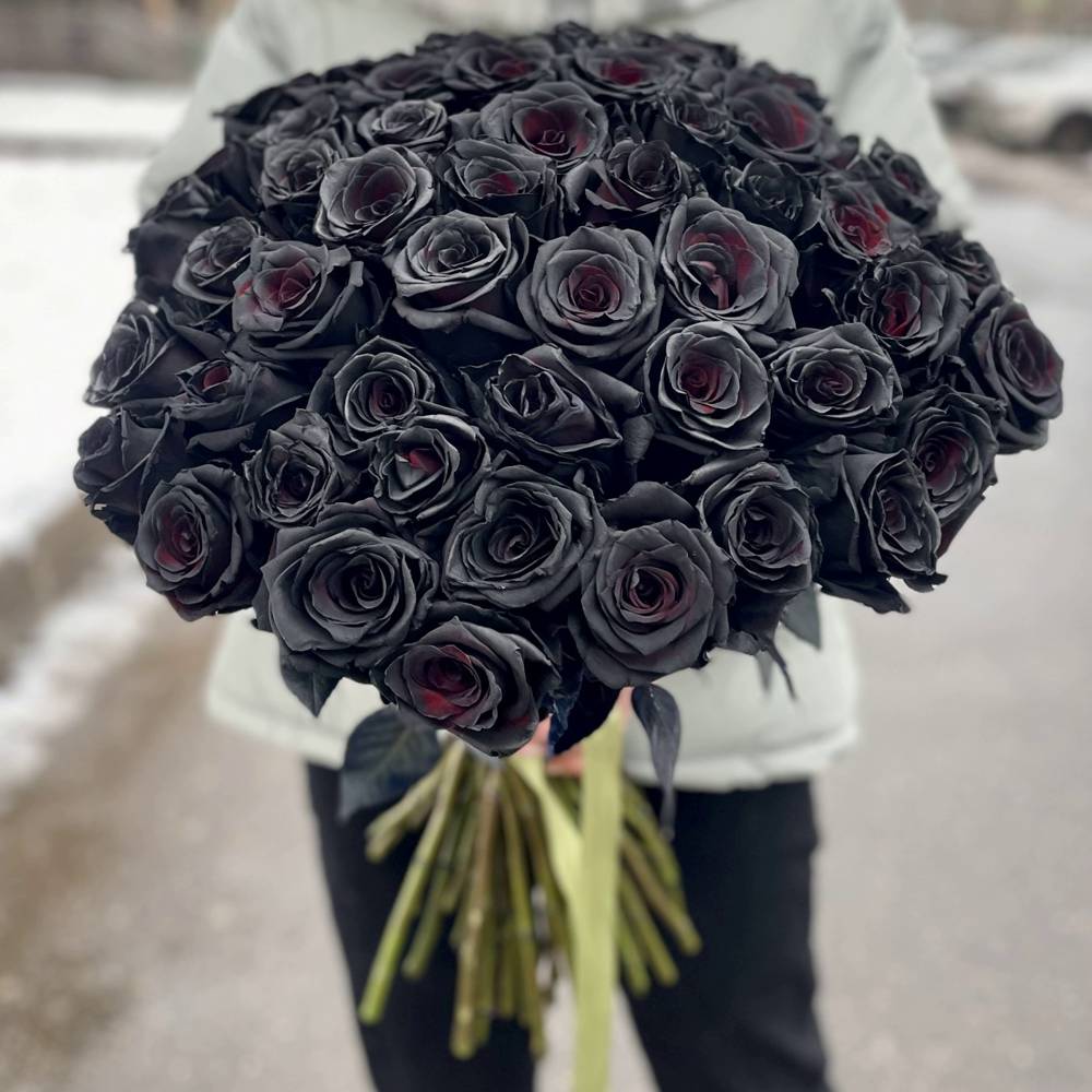 Букет из 45 чёрных роз Premium